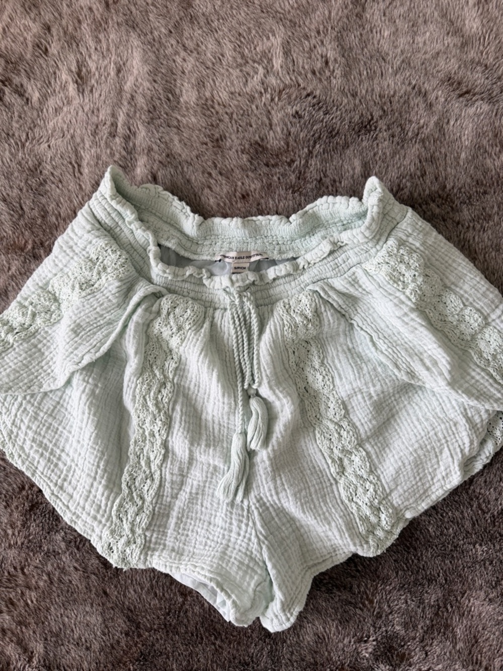 American Eagle Outfitters Mint Green Smocked Shorts comfy S